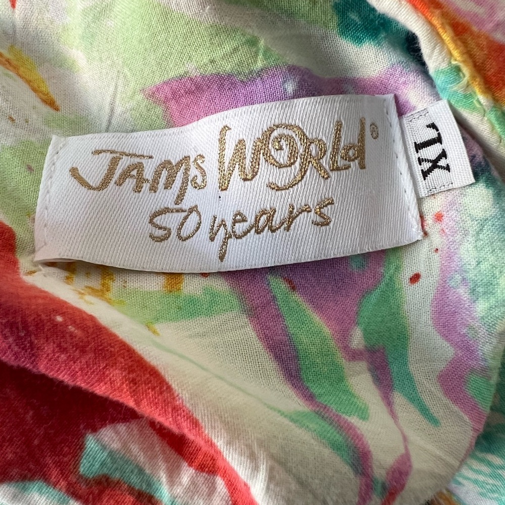 Tropical JAMS WORLD 50 Yrs Piel PinwheelButton Up Shirt / Wearable Art / XL - Picture 8 of 9